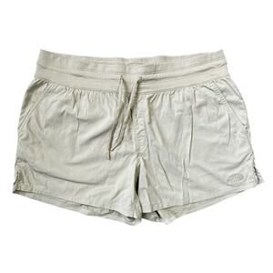 North Face Shorts Women Sz L Brown Tan Pockets Drawstring Waist